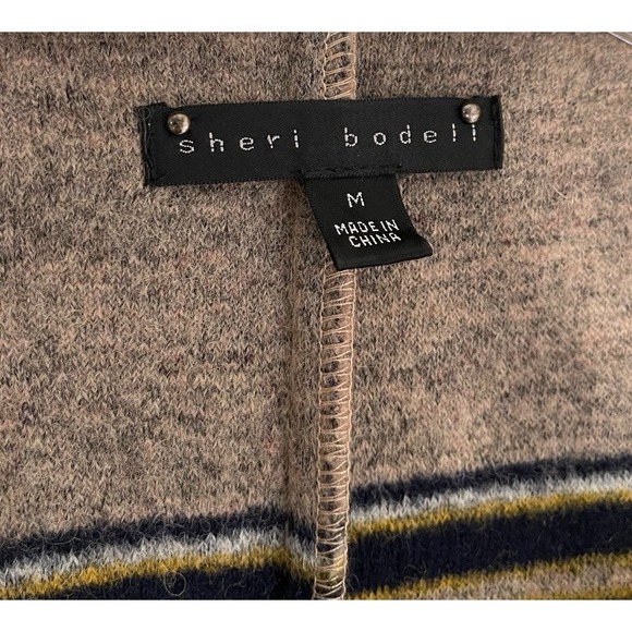 Anthropologie Sheri Bodell Striped Wool Huanako Poncho Boho Retail $198 - Picture 3 of 5